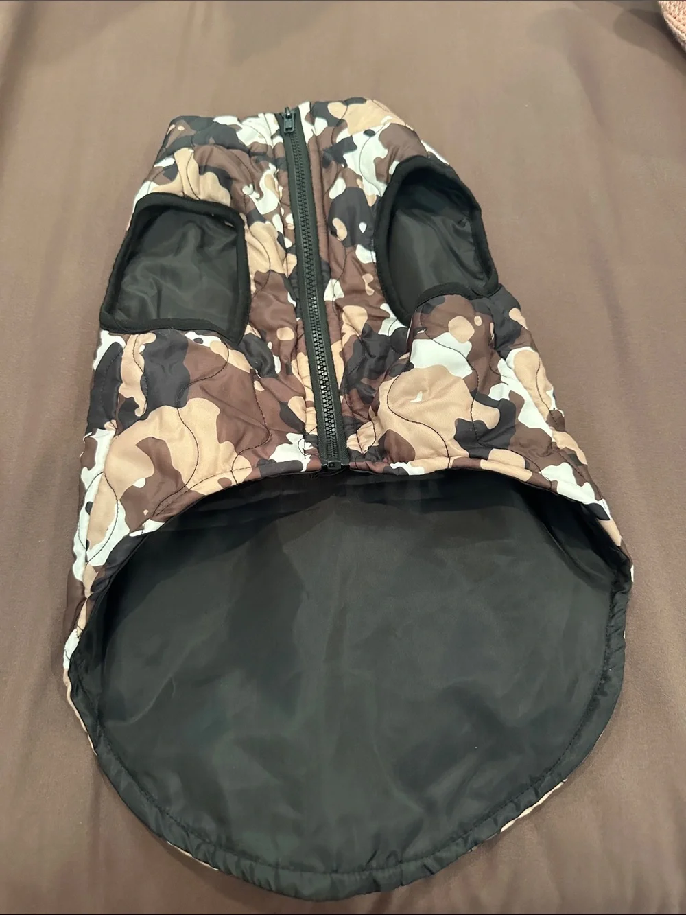 Brown & Tan Camouflage Quilted Dog Vest